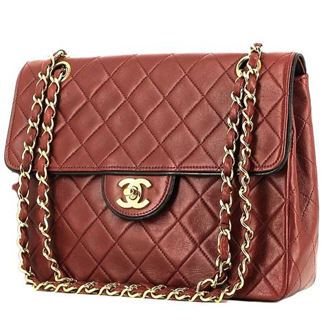 bolso chanel burdeos|Bolso de mano con cadena .